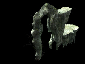 huaguo mountain-side wall-rocks-flame 2 Model 3D