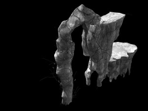huaguo mountain-side wall-rocks-flame 2 Model 3D