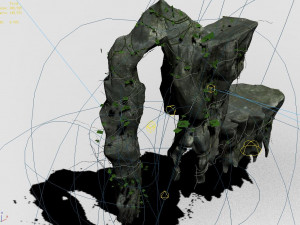 huaguo mountain-side wall-rocks-flame 2 Model 3D