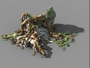 huaguoshan camp-big tree root 03 3D 模型