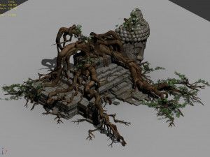 huaguoshan camp-big tree root 03 Modèle 3D
