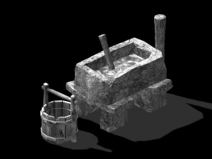 draw water person-stone-sink Modello 3D