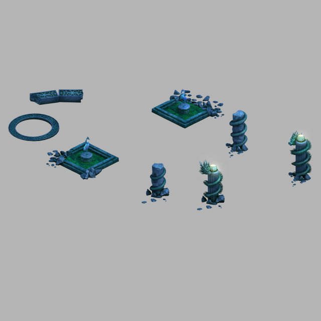 jiuyou sea area-terrain 02 Model 3D .c4d .max .obj .3ds .fbx .stl .blend 