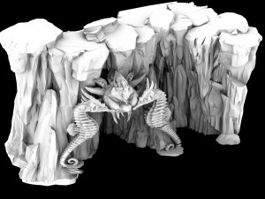 jiuyou sea area-seahorse statue cave Modello 3D