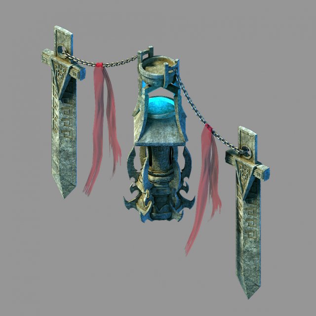 baihua valley-great sword and incense burner 3D Model .c4d .max .obj .3ds .fbx .stl .blend 