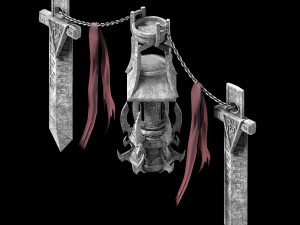 baihua valley-great sword and incense burner 3D Model