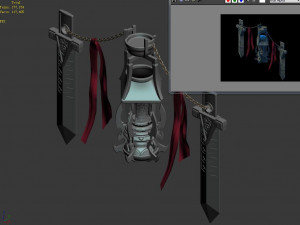 baihua valley-great sword and incense burner 3D Model