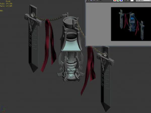 baihua valley-great sword and incense burner 3D Model
