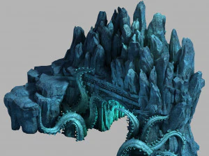 área do mar de jiuyou-caverna da estátua do polvo 06 Modelo 3D