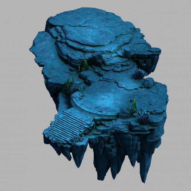 jiuyou sea area-middle terrain 01 3D 模型 .c4d .max .obj .3ds .fbx .stl .blend 