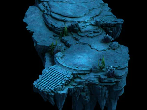 jiuyou sea area-middle terrain 01 3D Model