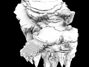 jiuyou sea area-middle terrain 01 3D Model