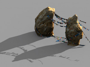 door-shaped-stone-color flag 32 3D-Modell