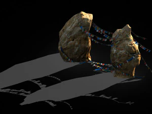 door-shaped-stone-color flag 32 3D Model