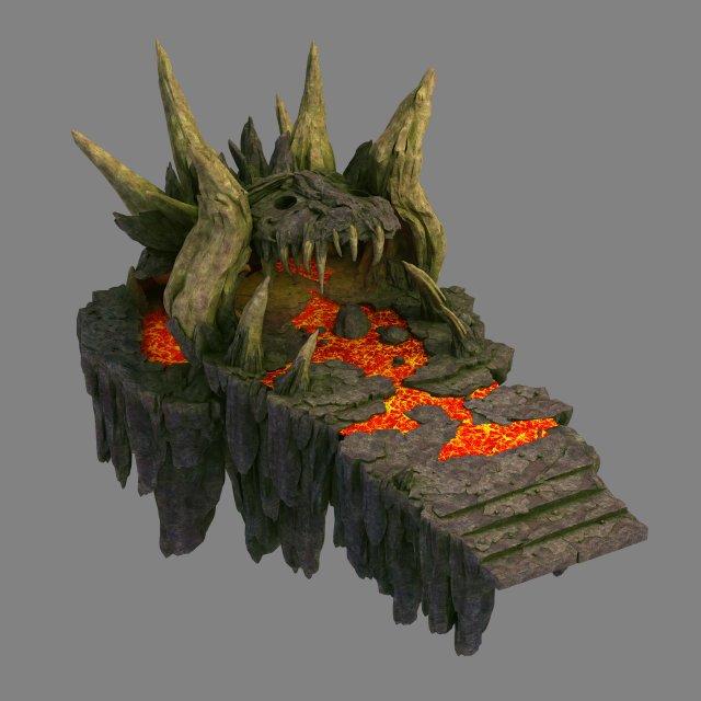 devil dragon hall-dragon head mountain 3D Model .c4d .max .obj .3ds .fbx .stl .blend 