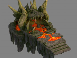 montagna della testa del drago sala-drago del diavolo Modello 3D