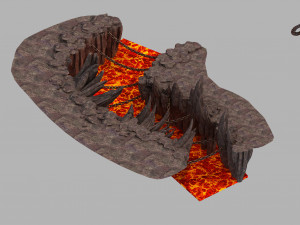 devil dragon palace-dragon shape mountain 03 3D Model