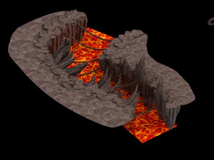 devil dragon palace-dragon shape mountain 03 3D Model