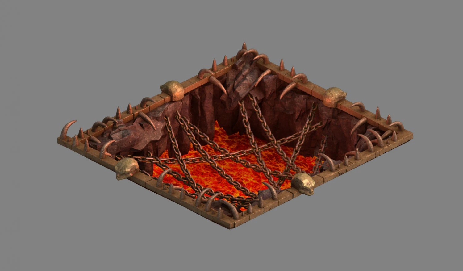 devil dragon temple-hollow lava 3D Model .c4d .max .obj .3ds .fbx .stl .blend 