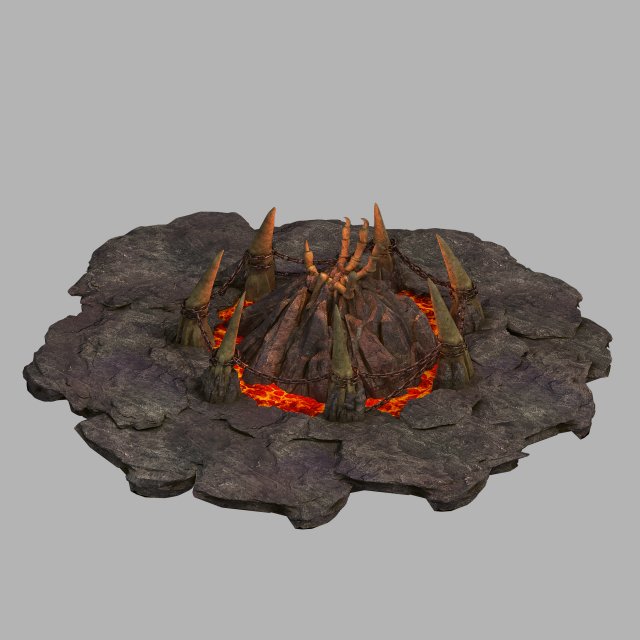 devil dragon temple-disc mountain Modelo 3D .c4d .max .obj .3ds .fbx .stl .blend 