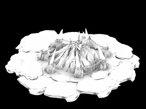 devil dragon temple-disc mountain Modelo 3D