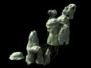 mountain-wound rattan-stone Modèle 3D