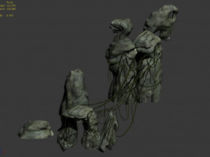 mountain-wound rattan-stone Modèle 3D