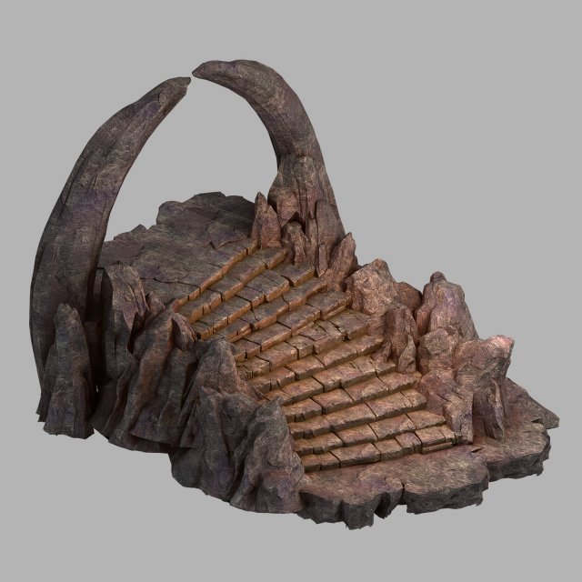 mountain-stone ladder 03 Model 3D .c4d .max .obj .3ds .fbx .stl .blend 