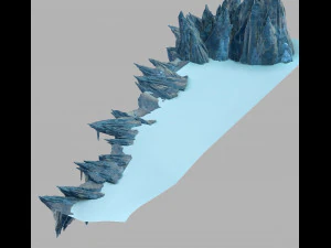 фортеця-місце дракона край льоду 3D Модель