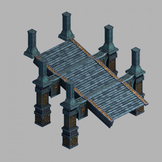 dragon fortress-stone stairs 3D Модель .c4d .max .obj .3ds .fbx .stl .blend 