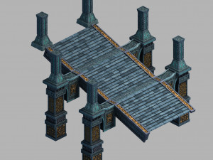 dragon fortress-stone stairs 3D मॉडल