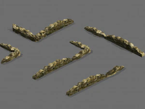 сельско-сельхозугодья-рис-весна вспашка-поле в границах 01 3D Модель