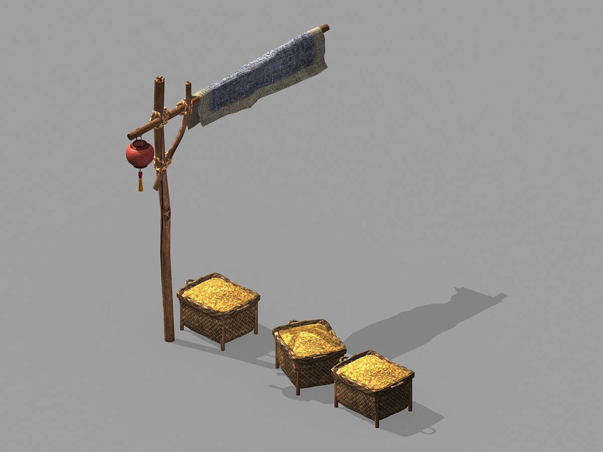 beech city-dry rice 42 3D Model .c4d .max .obj .3ds .fbx .stl .blend 