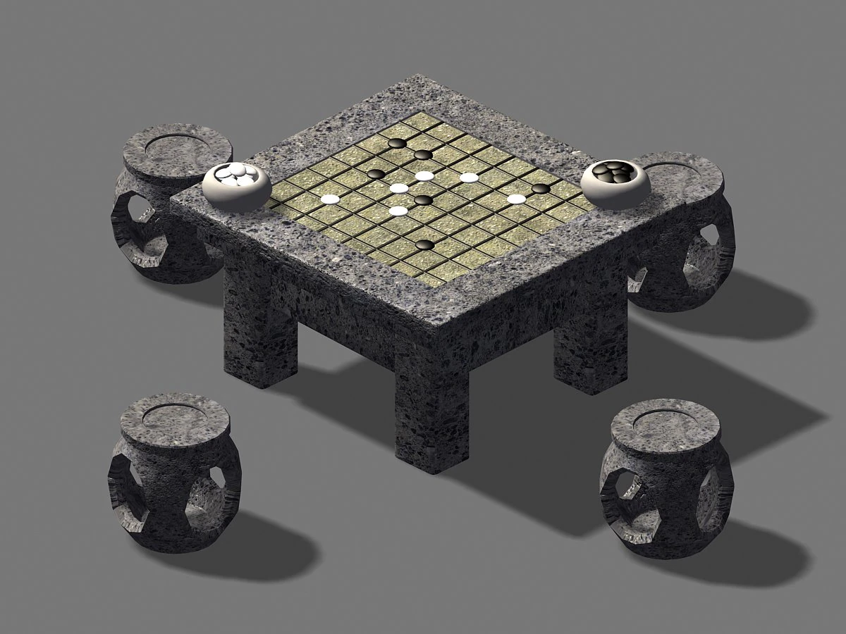 game-chess table 01 3D Model .c4d .max .obj .3ds .fbx .stl .blend 