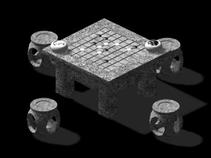 game-chess table 01 3D Model