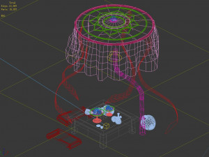 wine table with umbrella 35 3D Model