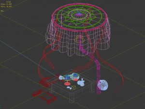 wine table with umbrella 35 3D Model