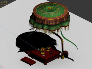 wine table with umbrella 35 3D Model