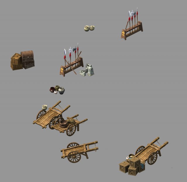 props-trolley-weapon 3D 모델 .c4d .max .obj .3ds .fbx .stl .blend 