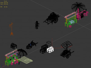 props-trolleys-hawkers-treasure boxes Model 3D