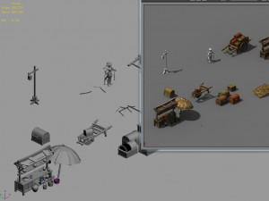props-trolleys-hawkers-treasure boxes Model 3D
