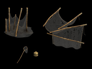 props-fisherman-fishing net 3D Модель