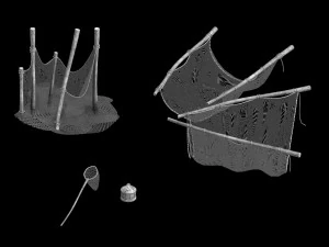 adere&ccedil;os-pescador-rede de pesca Modelo 3D