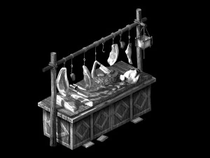 street stall-culture-butcher shop 12 3D Model