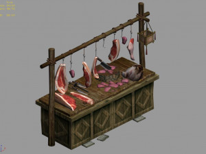 street stall-culture-butcher shop 12 3D Модель