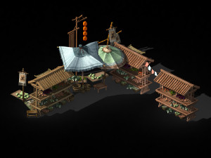 east city-vegetable stall Modèle 3D