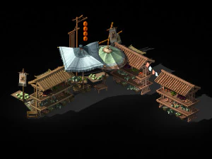 east city-vegetable stall 3D Model