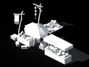 east market-tofu stand Modelo 3D