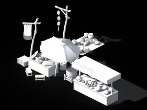 east market-tofu stand 3D Model