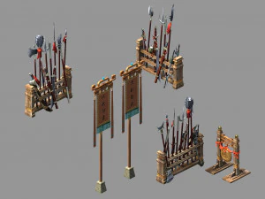 Реквизит восточной городской арены 3D Модель